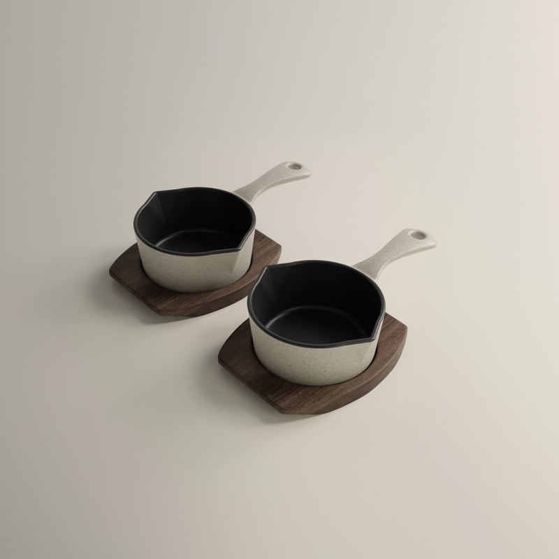 10cm Salt Stone Satin Enamel Junior Twin Set