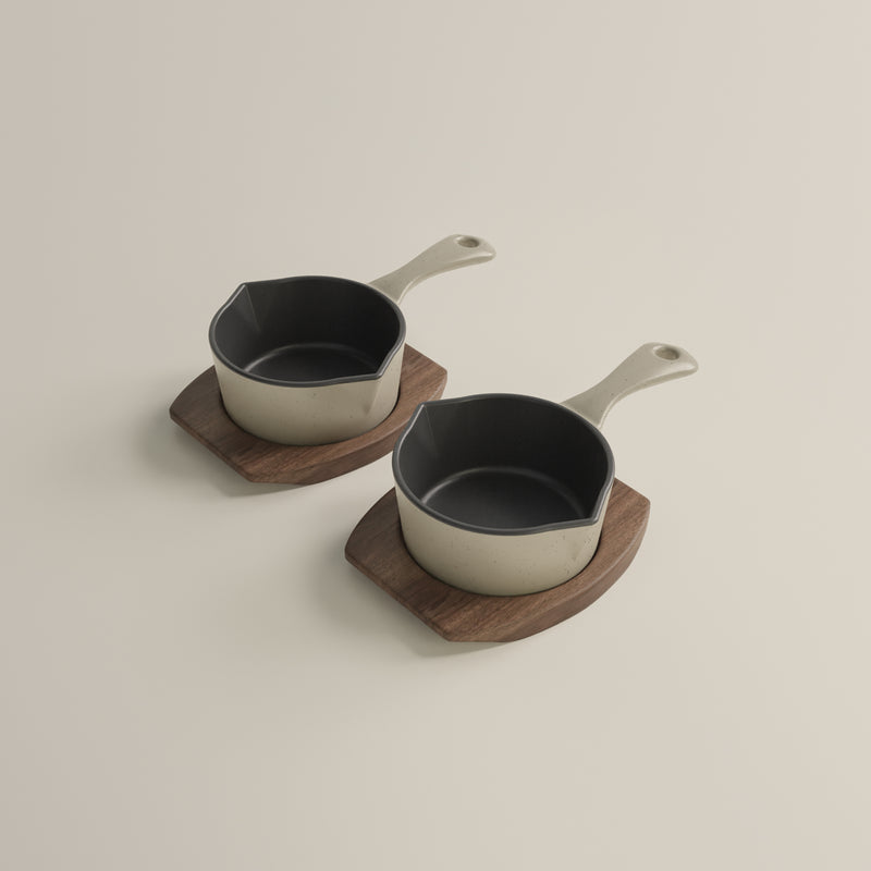 10cm Salt Stone Satin Enamel Junior Twin Set