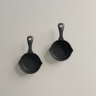 10cm Antique Black Satin Enamel Junior Twin Set