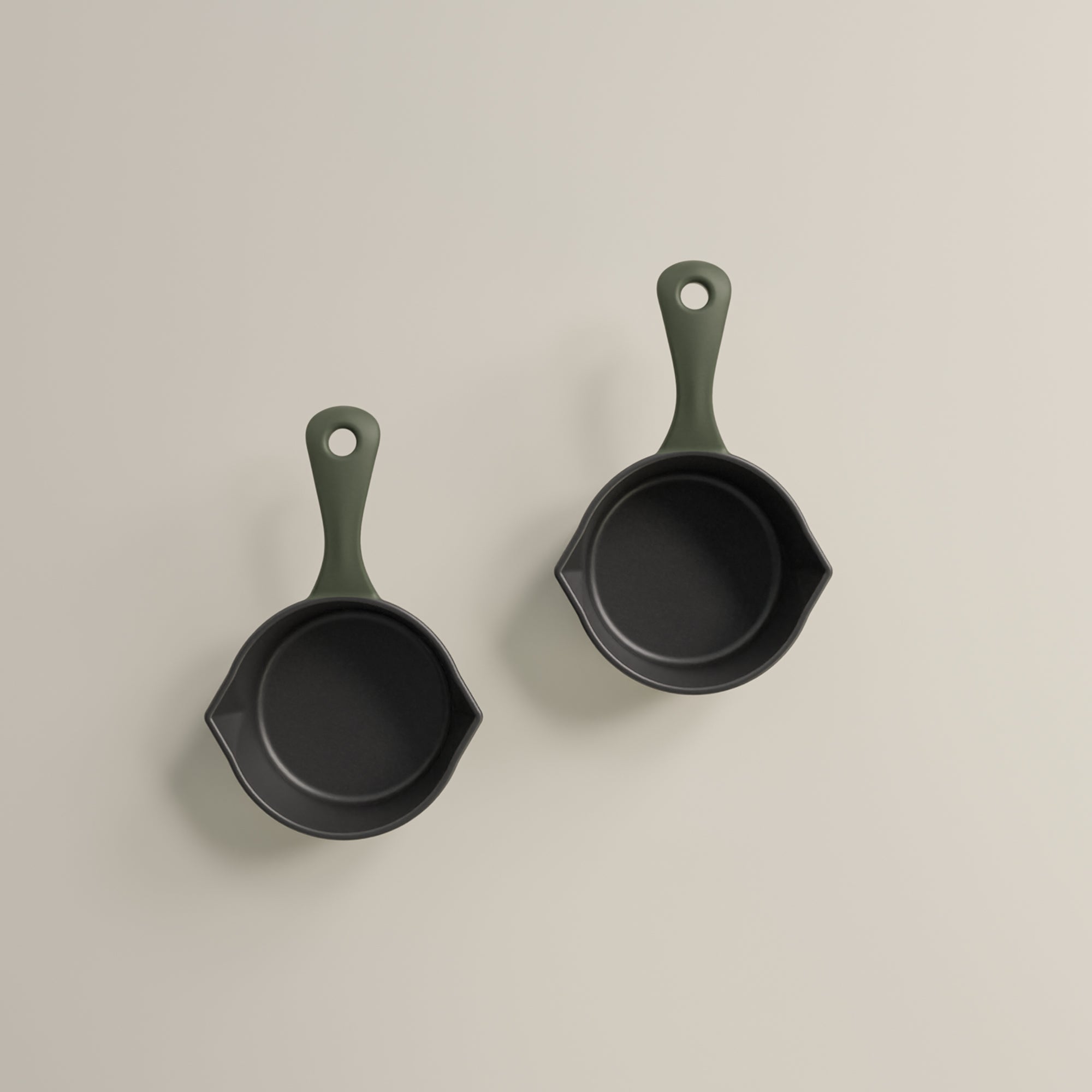 10cm Olive Leaf Satin Enamel Junior Twin Set