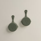 10cm Olive Leaf Satin Enamel Junior Twin Set