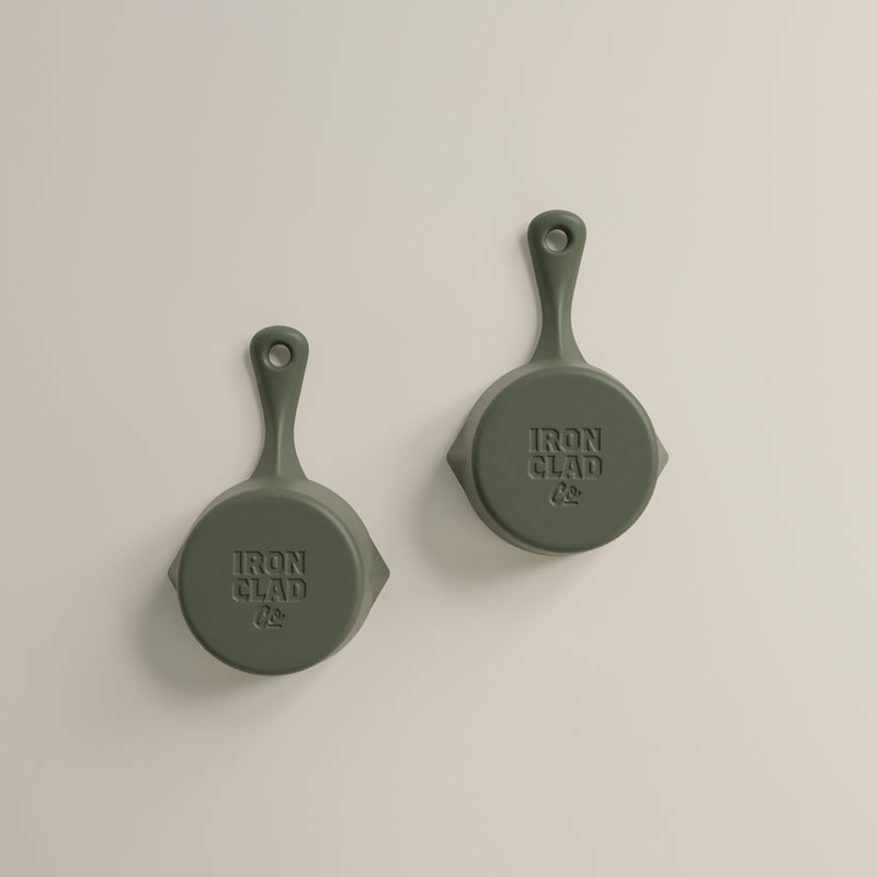 10cm Olive Leaf Satin Enamel Junior Twin Set