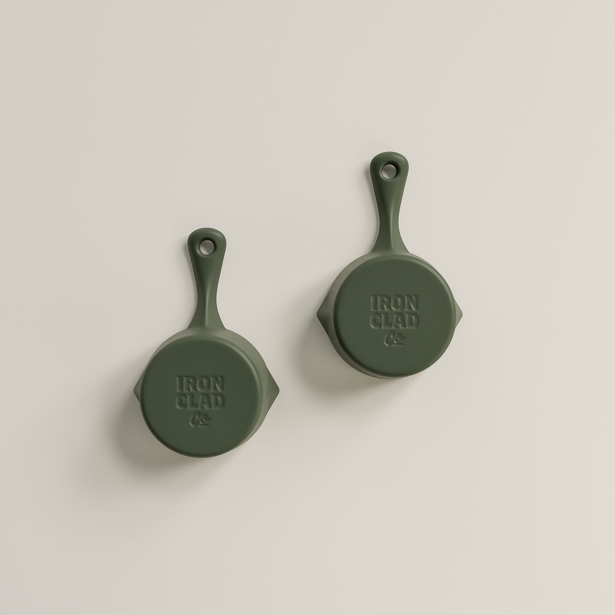 10cm Olive Leaf Satin Enamel Junior Twin Set