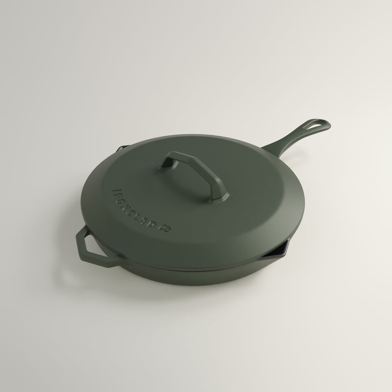 28cm Olive Leaf Satin Enamel Legacy Pan & Lid