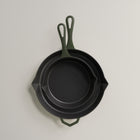 Olive Leaf Enamel Legacy Bundle 28cm and 20cm Cast Iron Pans