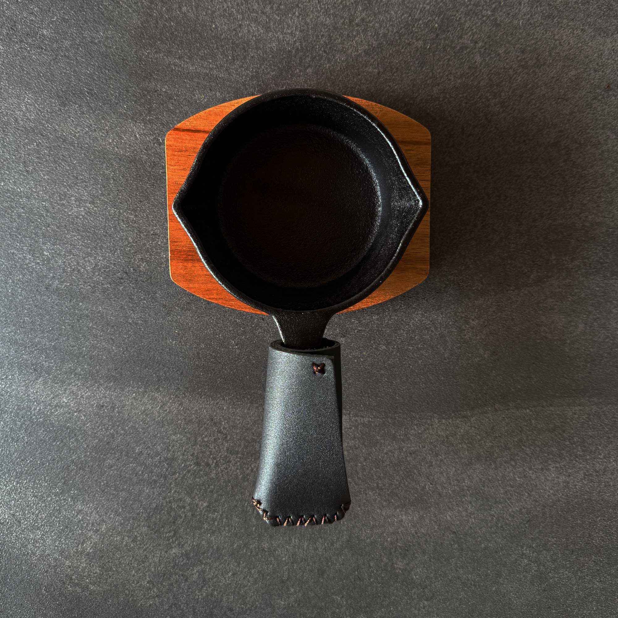 The Snug Junior by Ironclad Co. Premium Leather Handle Cover for the Ironclad Junior Pan