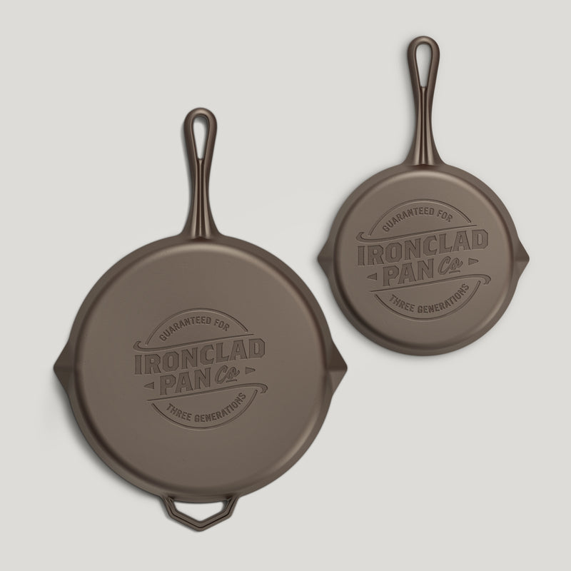 The Legacy Bundle Handcrafted 28cm and 20cm Cast Iron Pans