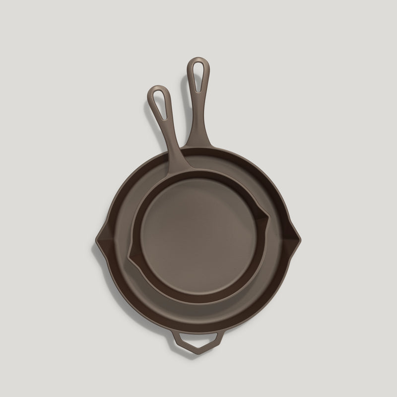 The Legacy Bundle Handcrafted 28cm and 20cm Cast Iron Pans