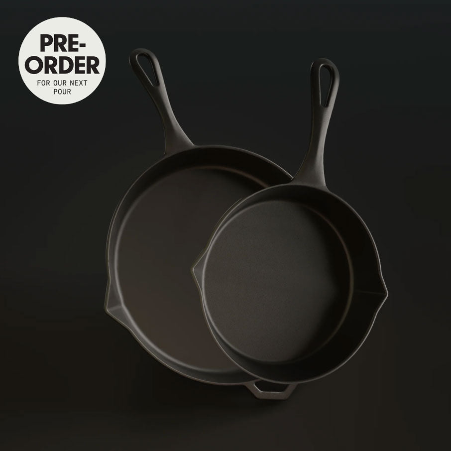 The Legacy Bundle by Ironclad Co. Handcrafted 28cm/20cm Cast Iron Pans