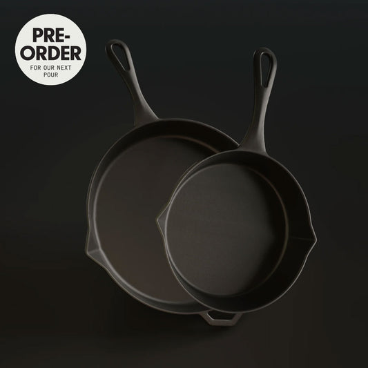 The Legacy Bundle by Ironclad Co. Handcrafted 28cm/20cm Cast Iron Pans