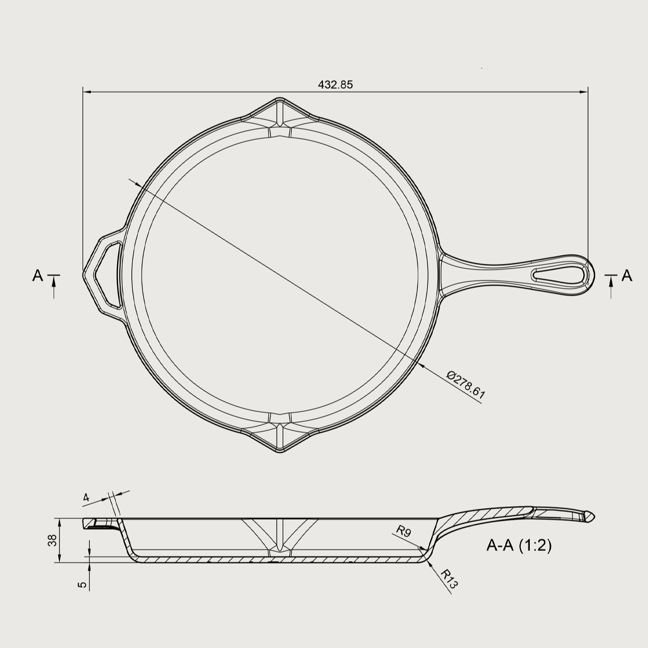 Ironclad Legacy Pan: 28cm Cast Iron Skillet