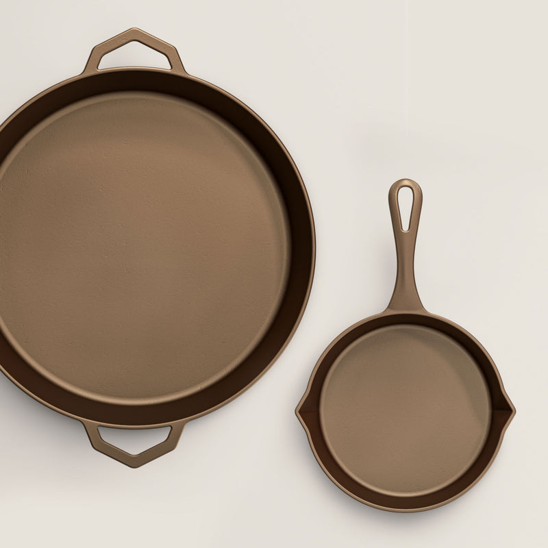 The Lil Grande Bundle Handmade 20cm and 36cm Cast Iron Pans