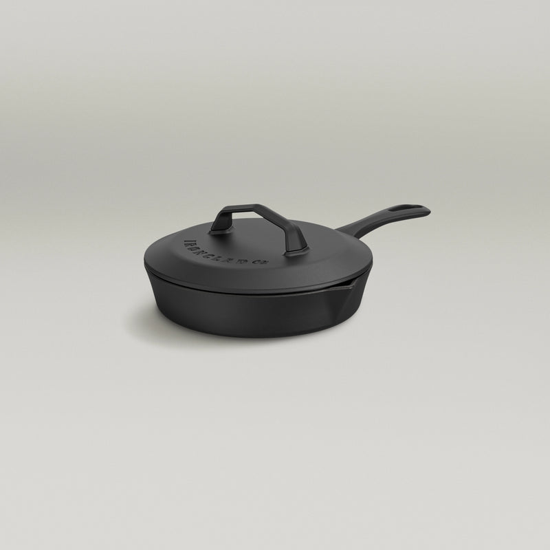 20cm Antique Black Satin Enamel Lil Legacy Pan & Lid