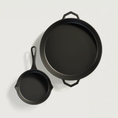 Load image into Gallery viewer, The Lil Grande Bundle by Ironclad Co. Handcrafted 36cm/20cm Cast Iron Pan Set
