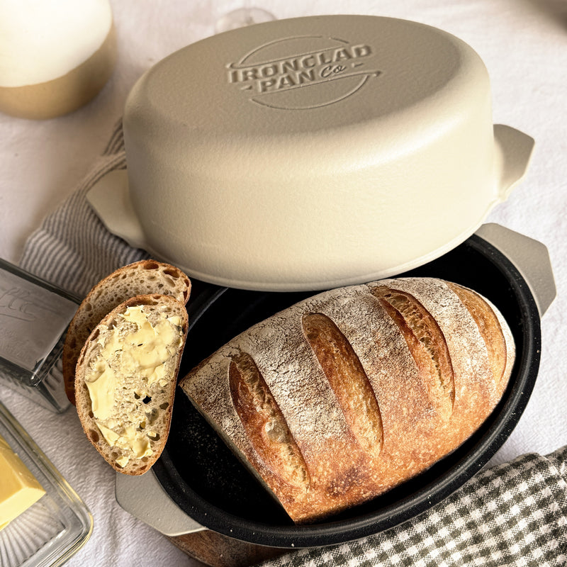 Old Dutch | 4.5L Satin Enamel Cast Iron Double Dutch Oven | Salt Stone