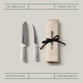 Load image into Gallery viewer, Father’s Day Wool Knife Set with Santoku & Boning Knives in a Canvas Roll
