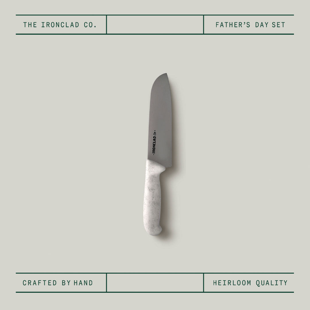 Father’s Day Wool Knife Set with Santoku & Boning Knives in a Canvas Roll