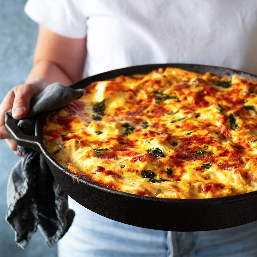 The Lil Grande Bundle by Ironclad Co. Handcrafted 36cm/20cm Cast Iron Pan Set