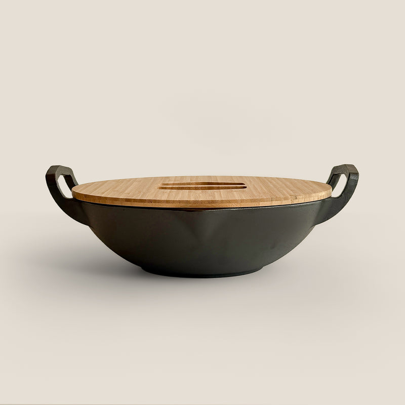 Takumi Wok Set | 31cm Pure Cast Iron Wok