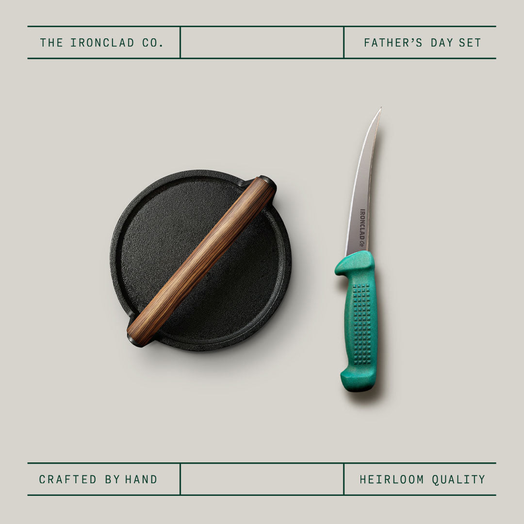 Father's Day Burger Press & Boning Ghost Knife Set by Ironclad Co.