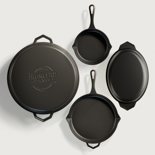 The Entertainer's Bundle by Ironclad Co. 36cm/36cm/28cm/20cm/4.5L Cast Iron Pans