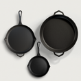 Load image into Gallery viewer, The Nesting Bundle by Ironclad Co. 36cm/28cm/20cm Cast Iron Pans
