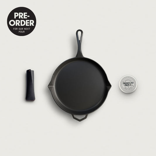 The Legacy Starter Kit by Ironclad Co. 28cm Legacy Pan, Balm and Pan Snug